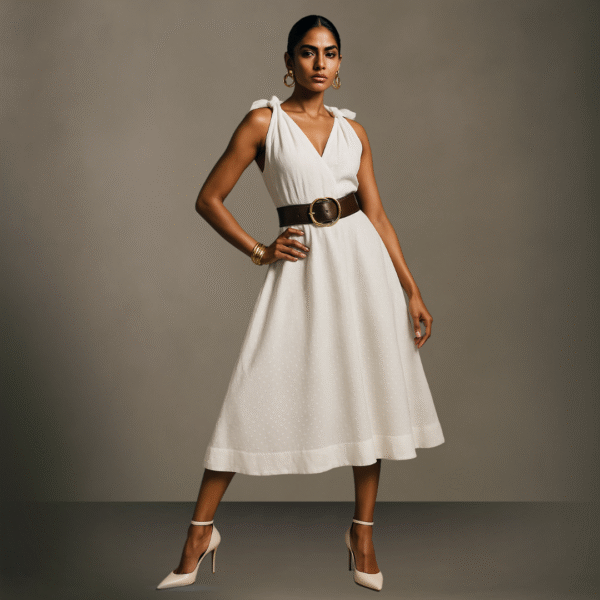 Midi Dress in White - Image 2