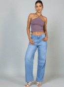 Shein Full Length Straight Fit Jeans With Pockets