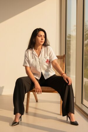 Crepe Embroidered Shirt